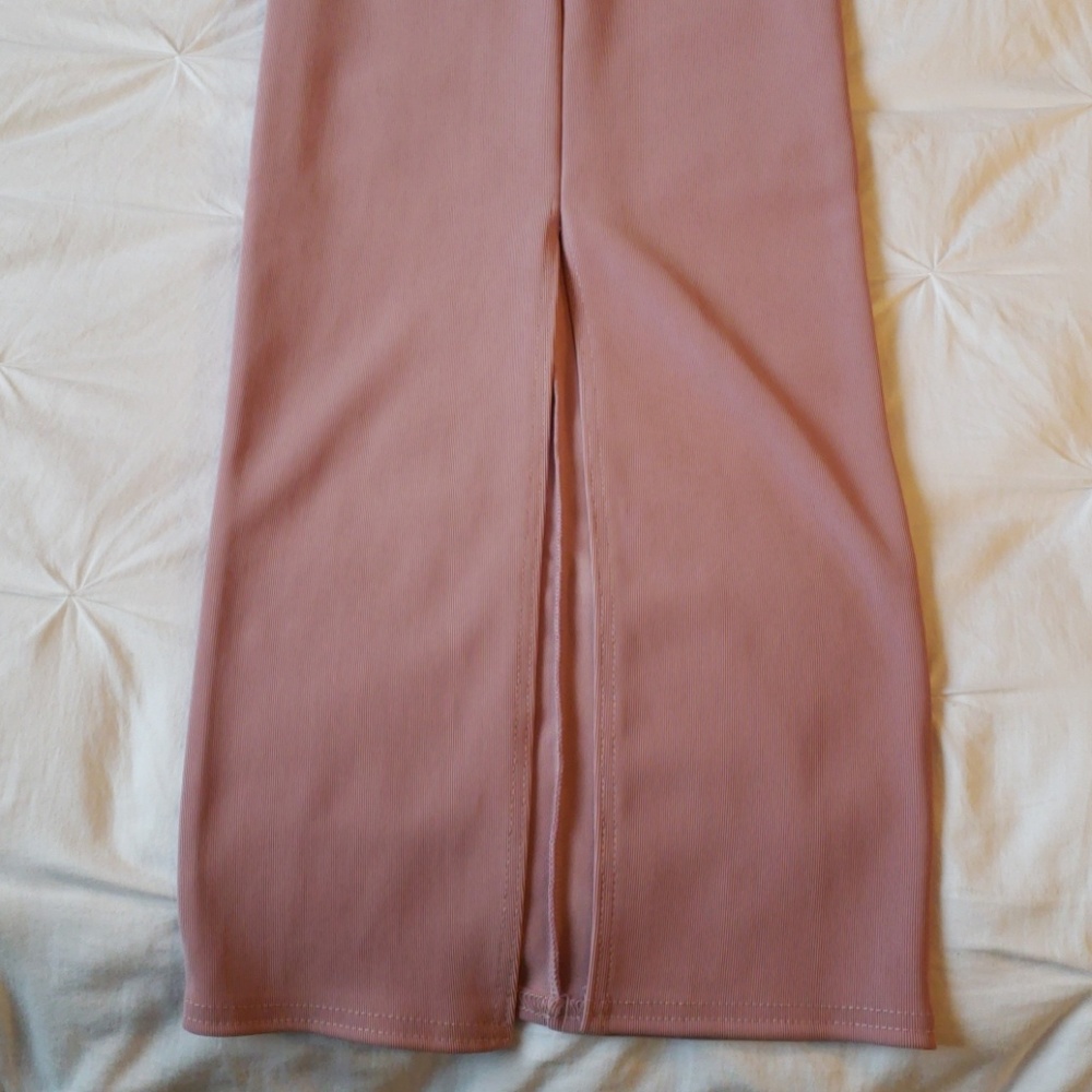 NWOT Plunge Front Split Midi Dress in Pink - Picture 4 of 6